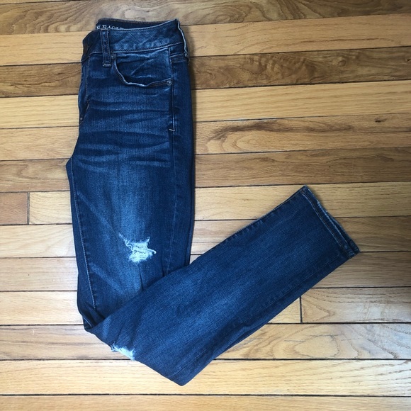 American Eagle distressed ripped super stretch x skinny jeans 2 regular - Picture 1 of 9